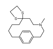 9-methyl-9-aza-1(1,4)-benzena-6(2,2)-[1,3]dithiolana-cycloundecaphane结构式