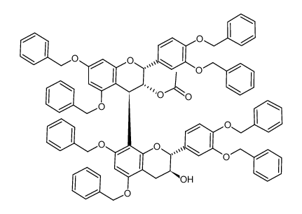 [4,8]-2,3-cis-3,4-trans:2,3-trans-octa-O-benzyl-(-)-3-O-acetyl-(-)-epicatechin-(+)-catechin Structure