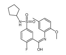 5-(cyclopentylsulfamoyl)-2-fluoro-N-(2-methoxy-5-methylphenyl)benzamide Structure