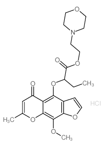 2-morpholin-4-ylethyl 2-(9-methoxy-7-methyl-5-oxofuro[3,2-g]chromen-4-yl)oxybutanoate,hydrochloride结构式