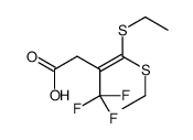 4,4-bis(ethylsulfanyl)-3-(trifluoromethyl)but-3-enoic acid结构式