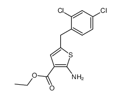 2-amino-5-(2',4'-dichlorobenzyl)thiophene-3-carboxylic acid ethyl ester Structure