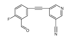 3-Pyridinecarbonitrile, 5-[2-(4-fluoro-3-formylphenyl)ethynyl] Structure