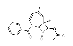 <7α,8α>-8-Acetoxy-2-benzoyl-5-methyl-1,2-diazabicyclo<5.2.0>nona-3,5-dien-9-on结构式