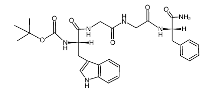 (tert-butyloxycarbonyl)-L-tryptophylglycylglycyl-L-phenylalanine amide结构式