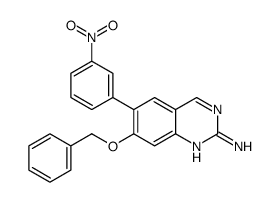 6-(3-nitrophenyl)-7-phenylmethoxyquinazolin-2-amine结构式