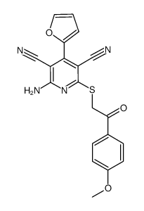 2-amino-6-(2-oxo-2-(4-methoxyphenyl)ethylthio)-4-(furan-2-yl)pyridine-3,5-dicarbonitrile结构式