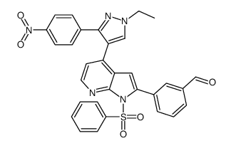 3-{4-[1-Ethyl-3-(4-nitrophenyl)-1H-pyrazol-4-yl]-1-(phenylsulfony l)-1H-pyrrolo[2,3-b]pyridin-2-yl}benzaldehyde图片