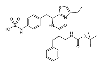 {1-[1-(4-ethylthiazol-2-yl)-(S)-2-(4-sulfoaminophenyl)ethylcarbamoyl]-(S)-2-phenylethyl}methyl carbamic acid tert-butyl ester Structure