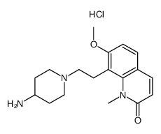 8-[2-(4-amino-1-piperidinyl)ethyl]-1-methyl-7-(methyloxy)-2(1H)-quinolinone hydrochloride结构式