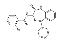 2-chloro-N-(2-oxo-5-phenyl-2,3-dihydro-1H-benzo[e][1,4]diazepin-3-yl)-benzamide Structure