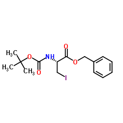 Benzyl N-(tert-butoxycarbonyl)-3-iodo-L-alaninate Structure