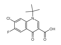 6-Fluoro-7-chloro-1-(1,1-dimethylethyl)-1,4-dihydro-4-oxo-3-quinolinecarboxylic acid结构式