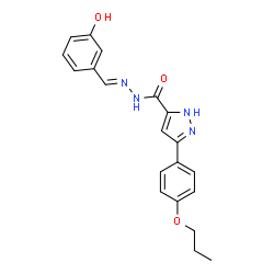 (E)-N-(3-hydroxybenzylidene)-3-(4-propoxyphenyl)-1H-pyrazole-5-carbohydrazide结构式