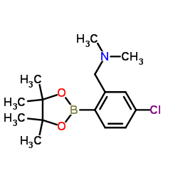 {[5-chloro-2-(tetramethyl-1,3,2-dioxaborolan-2-yl)phenyl]methyl}dimethylamine Structure