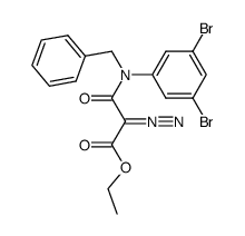 N-Benzyl-2-diazo-N-(3,5-dibromo-phenyl)-malonamic acid ethyl ester结构式