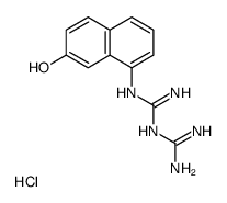 1-(diaminomethylidene)-2-(7-hydroxynaphthalen-1-yl)guanidine,hydrochloride Structure