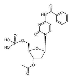 N4-benzoyl-O3'-acetyl-2'-deoxy-[5']cytidylic acid结构式