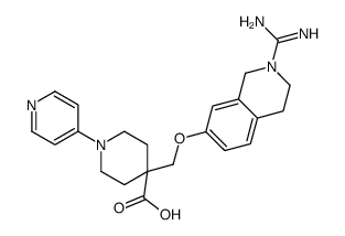 4-[(2-carbamimidoyl-3,4-dihydro-1H-isoquinolin-7-yl)oxymethyl]-1-pyridin-4-ylpiperidine-4-carboxylic acid结构式