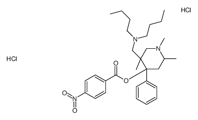 [5-[(dibutylamino)methyl]-1,2,5-trimethyl-4-phenylpiperidin-4-yl] 4-nitrobenzoate,dihydrochloride Structure