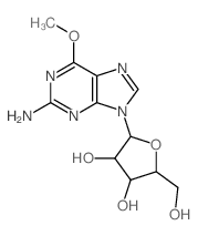 9H-Purin-2-amine,6-methoxy-9-b-D-xylofuranosyl- Structure