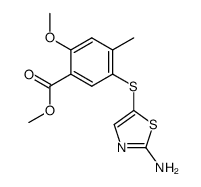 2-Amino-5-[(5-carbomethoxy-4-methoxy-2-methylphenyl)thio]thiazole Structure