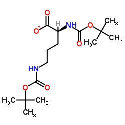 (2S)-2,5-双[(叔丁氧羰基)氨基]戊酸结构式