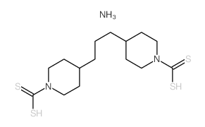 4-[3-(1-sulfanylcarbothioyl-4-piperidyl)propyl]piperidine-1-carbodithioic acid结构式