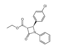 (2S,3R)-2-(4-Chloro-phenyl)-4-oxo-1-phenyl-azetidine-3-carboxylic acid ethyl ester结构式