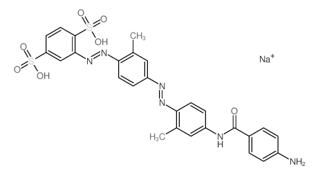 2-[4-[4-[(4-aminobenzoyl)amino]-2-methyl-phenyl]diazenyl-2-methyl-phenyl]diazenylbenzene-1,4-disulfonic acid Structure