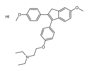 N,N-diethyl-2-[4-[5-methoxy-2-(4-methoxyphenyl)-3H-inden-1-yl]phenoxy]ethanamine,hydroiodide Structure