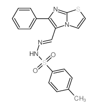 4-methyl-N-[(7-phenyl-4-thia-1,6-diazabicyclo[3.3.0]octa-2,5,7-trien-8-yl)methylideneamino]benzenesulfonamide结构式