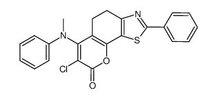 7-chloro-6-(methyl(phenyl)amino)-2-phenyl-4,5-dihydro-8H-chromeno[7,8-d]thiazol-8-one结构式