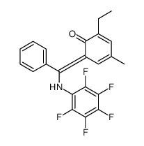 2-ethyl-4-methyl-6-[(2,3,4,5,6-pentafluoroanilino)-phenylmethylidene]cyclohexa-2,4-dien-1-one结构式