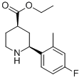 ETHYL CIS-2-(4-FLUORO-2-METHYLPHENYL)PIPERIDINE-4-CARBOXYLATE结构式