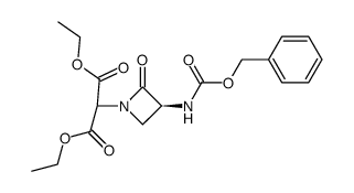 2-((S)-3-Benzyloxycarbonylamino-2-oxo-azetidin-1-yl)-malonic acid diethyl ester结构式