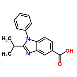 2-Isopropyl-1-phenyl-1H-benzimidazole-5-carboxylic acid结构式