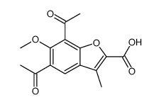 5,7-diacetyl-6-methoxy-3-methyl-1-benzofuran-2-carboxylic acid Structure