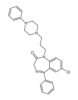 7-chloro-5-phenyl-1-<3-(4-phenylpiperazino)propyl>-1,3-dihydro-1,4-benzodiazepin-2-one Structure