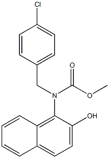 methyl (4-chlorophenyl)(2-hydroxynaphthalen-1-yl)methylcarbamate结构式