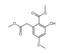 methyl 2-hydroxy-4-methoxy-6-(methoxycarbonylmethyl)benzoate结构式