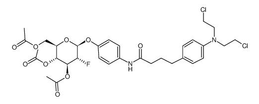 N-[4-(3,4,6-tri-O-acetyl-2-deoxy-2-fluoro-β-D-glucopyranosyloxy)phenyl]-4-{4-[bis(2-chloroethyl)amino]phenyl}butanamide Structure
