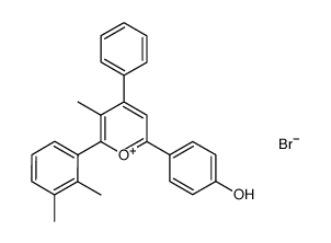 2-(4-hydroxyphenyl)-4-phenyl-5-methyl-6-(2,3-dimethylphenyl)pyrylium bromide结构式