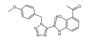 1-(4-Methoxy-benzyl)-1H-tetrazole-5-carboxylic acid (3-acetyl-2-hydroxy-phenyl)-amide结构式