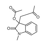 1-Methyl-2-oxo-3-(2-oxopropyl)-2,3-dihydro-1H-indol-3-yl acetate Structure