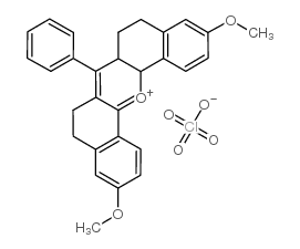 3,11-dimethoxy-7-phenyl-6,8,9,13b-tetrahydro-5h-dibenzo[c,h]xanthylium perchlorate结构式