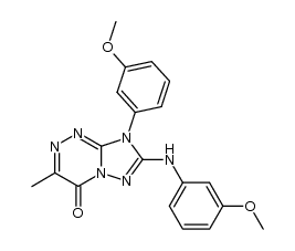 8-(3-methoxyphenyl)-7-(m-anisidino)-3-methyl<1,2,4>triazolo<5,1-c><1,2,4>triazin-4(8H)-one结构式