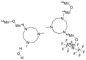 bis(N,N',N''-trimethyl-1,4,7-triazacyclononane)-trioxo-dimanganese (IV) di(hexafluorophosphate) monohydrate结构式