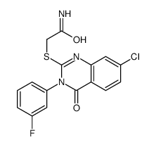 2-[7-chloro-3-(3-fluorophenyl)-4-oxoquinazolin-2-yl]sulfanylacetamide结构式