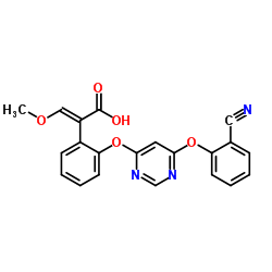 (2E)-2-(2-{[6-(2-Cyanophenoxy)-4-pyrimidinyl]oxy}phenyl)-3-methoxyacrylic acid structure